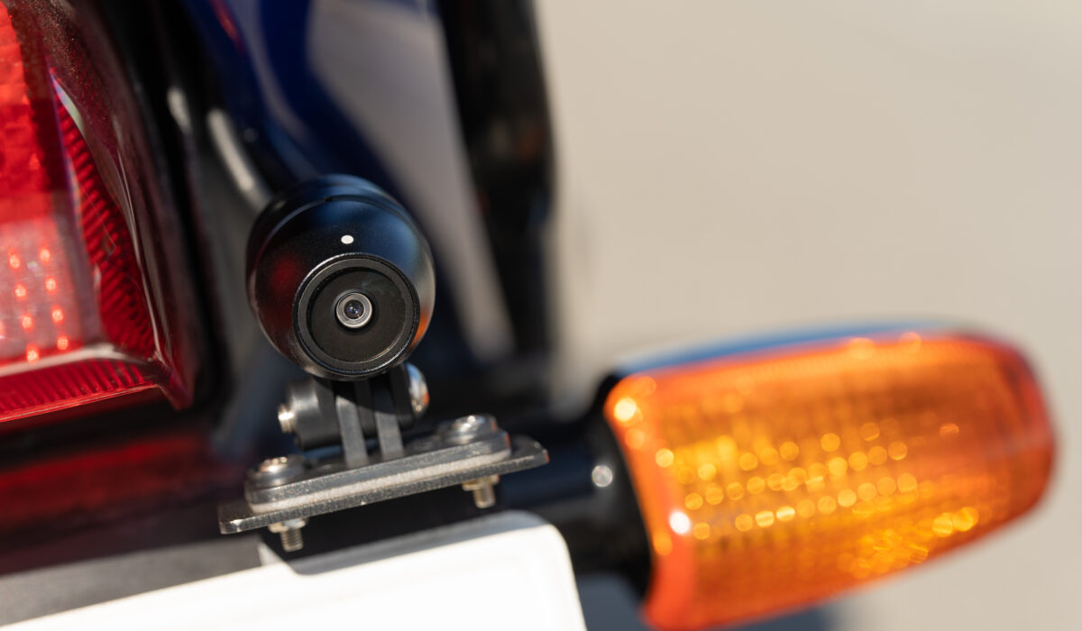 Dash cam on a motorcycle