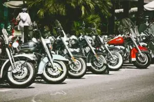 motorcycles in a row