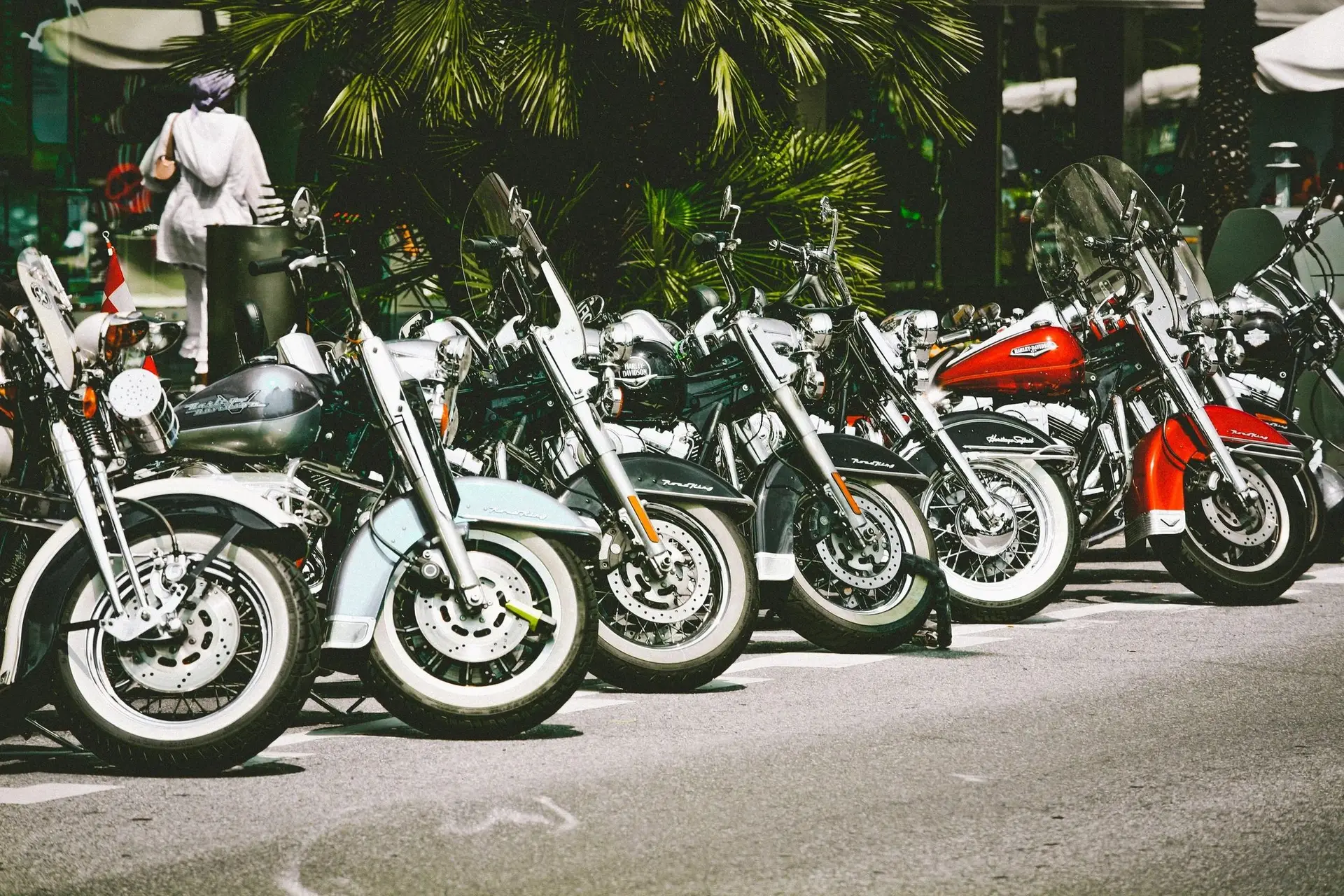 motorcycles in a row