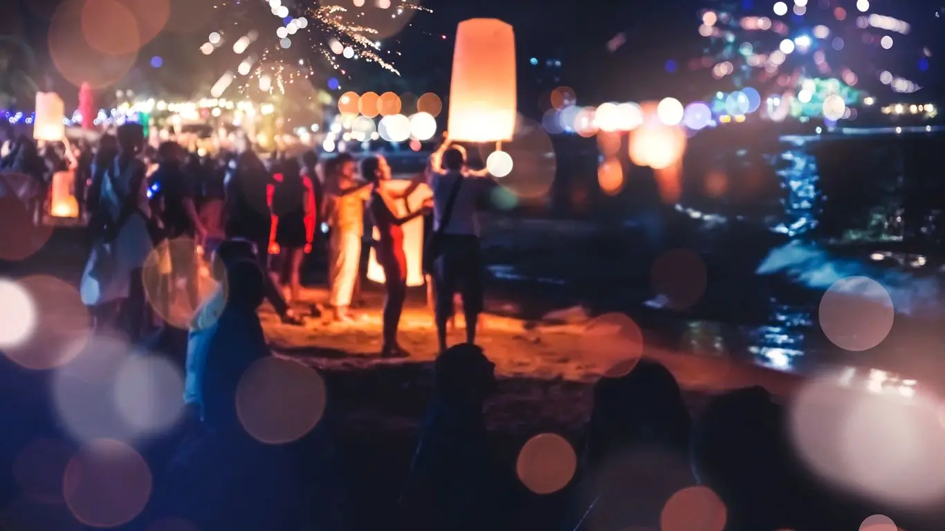 People gathering at night holding candles