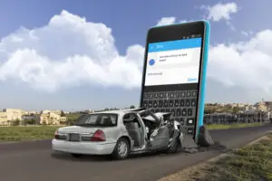 Car crashing into a cell phone